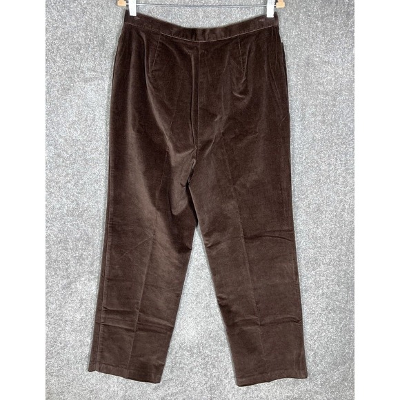Norton Studio Wide Straight Leg Corduroy‎ Pants Womens Size 12 Brown Pockets - Picture 2 of 7